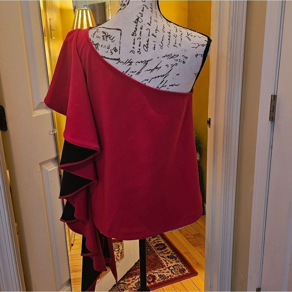 Dramatic One Shoulder Top Balanced By Entire Side… - image 6